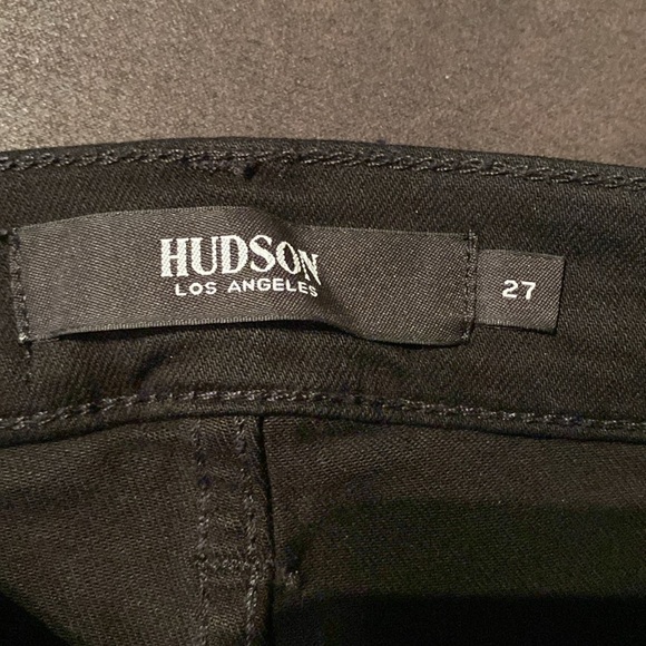 Hudson jeans, Barbara Coated High Waist Ankle Straight Leg Jean, 27, blackEUC - Picture 3 of 12